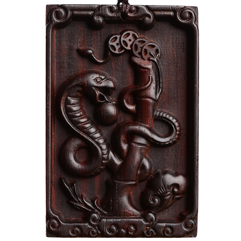 Chinese Zodiac Small Leaf Red Sandalwood Calm Necklace Pendant