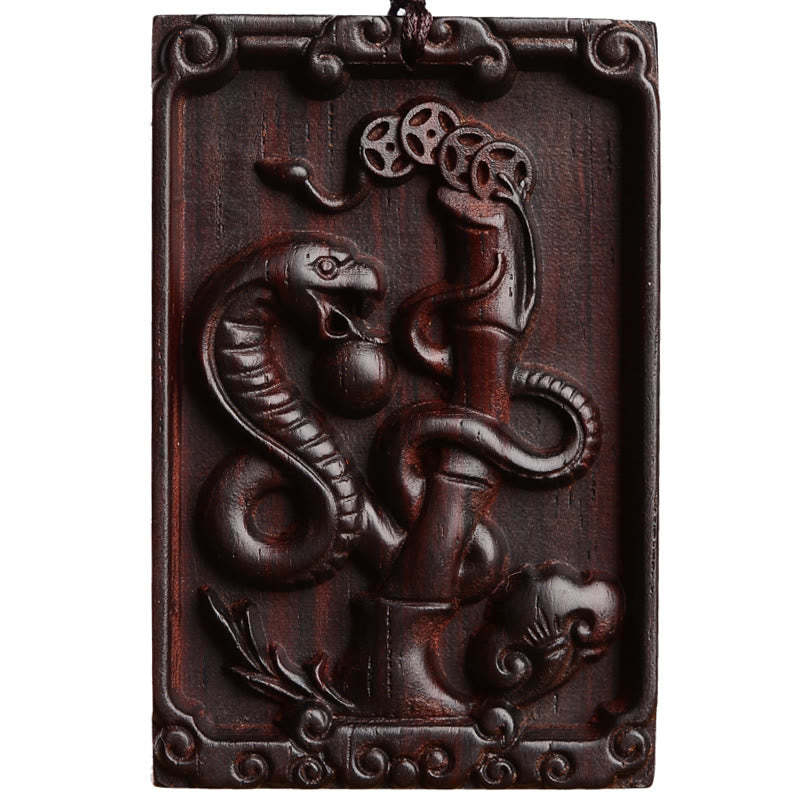 Chinese Zodiac Small Leaf Red Sandalwood Calm Necklace Pendant