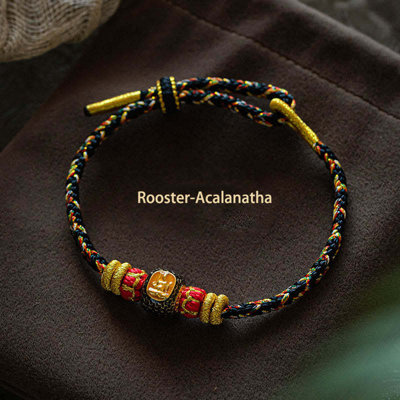 999 Gold Chinese Zodiac Natal mystic zen Year of the Snake Luck Handcrafted Rope Bracelet