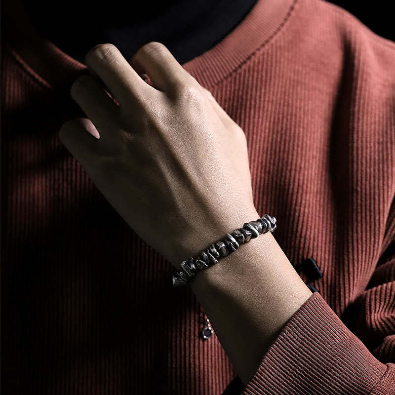 999 Sterling Silver Small Change Shape Protection Bracelet
