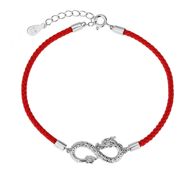 Year Of The Dragon 999 Sterling Silver Endless Knot Luck Protection Bracelet
