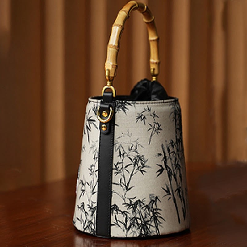 Panda Bamboo Magpie Embroidery Crossbody Bag Hangbags