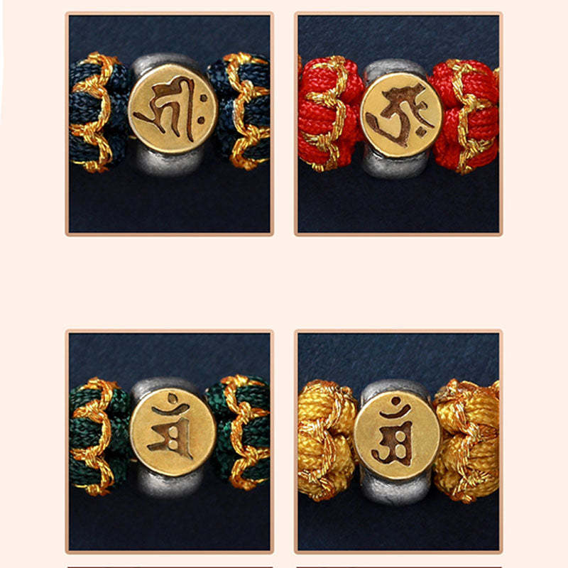 Chinese Zodiac Natal mystic zen Silver Luck Braided String Bracelet