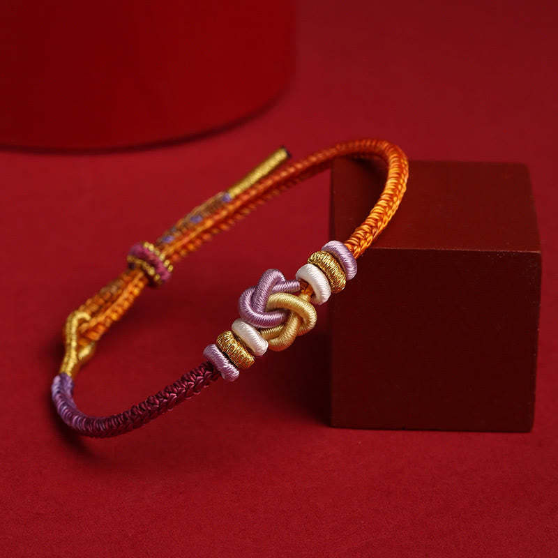 Colorful String Heart Knot Protection Braided Bracelet