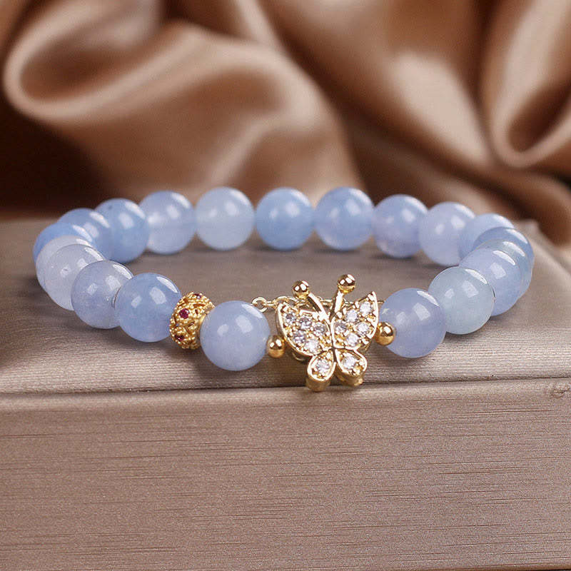 Aquamarine Butterfly Serenity Bracelet