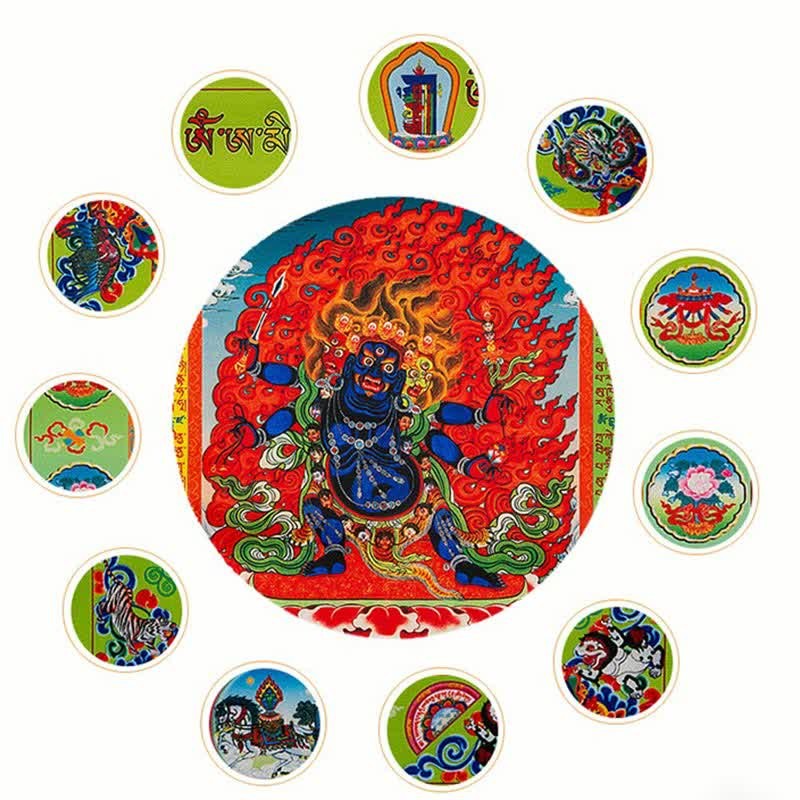 Tibetan 10 Colors Windhorse mystic zen Healing Auspicious Outdoor Prayer Flag