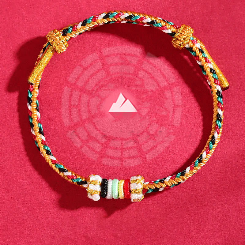 Five Elements Colorful String Completeness Knot Reef Knot Braid Luck Bracelet
