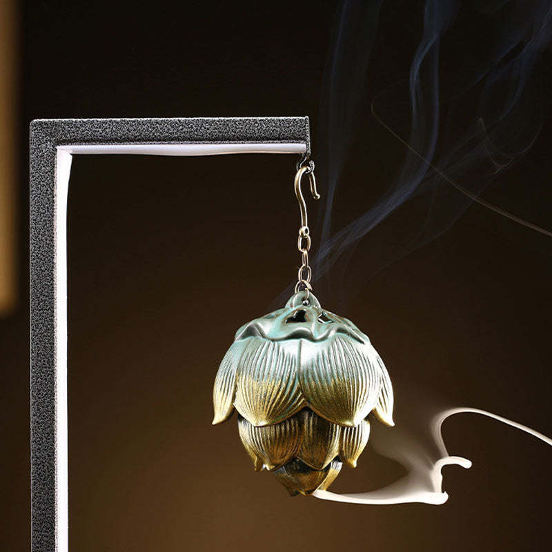 Lotus Meditation Hanging Incense Burner Decoration