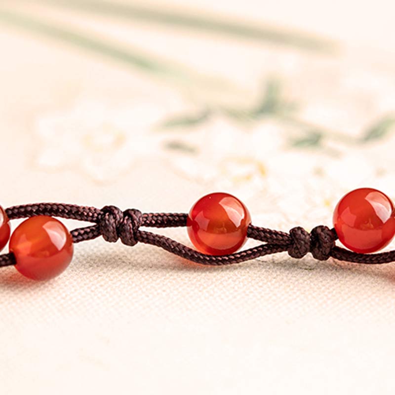 Red Agate Moss Agate Cinnabar Calm Bracelet
