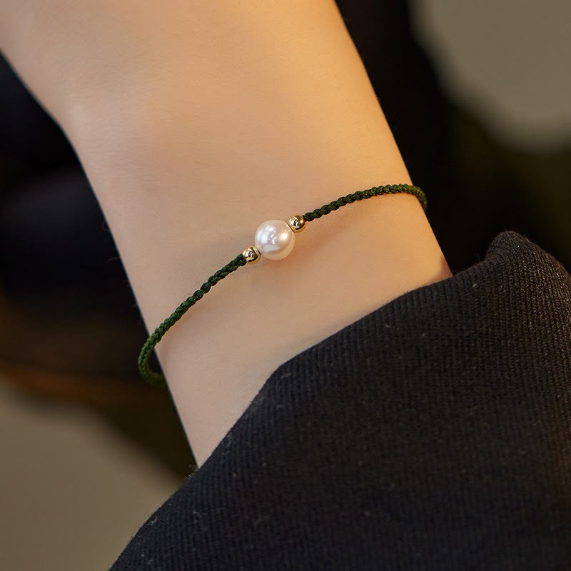 Natural Pearl Bead Luck Braid String Bracelet