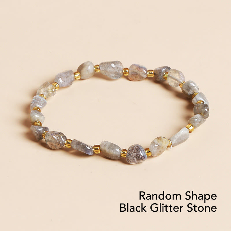 Natural Irregular Shape Stone Crystal Meditation Balance Bracelet