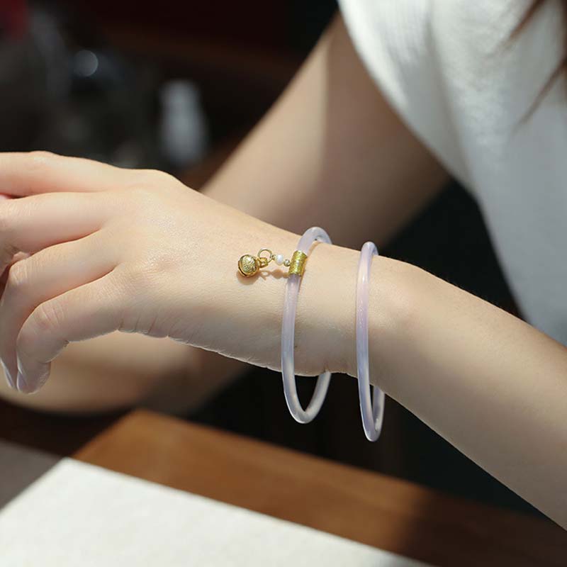 Natural Cyan White Jade Success Bracelet