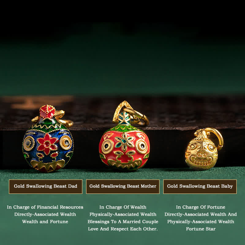 Gold Swallowing Beast Family Luck Reincarnation Knot Braid Colorful String Bracelet