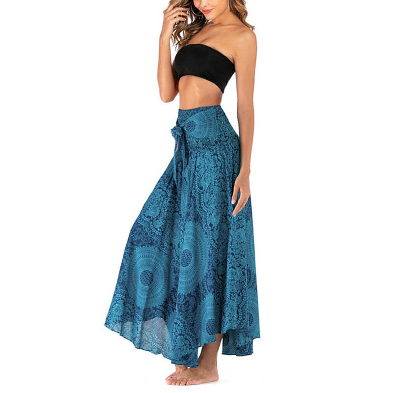 Two Style Wear Boho Compass Rose Flower Skirt Dress