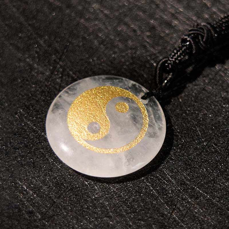 Various Crystal Amethyst Tiger Eye Green Aventurine Yin Yang Spiritual Necklace Pendant
