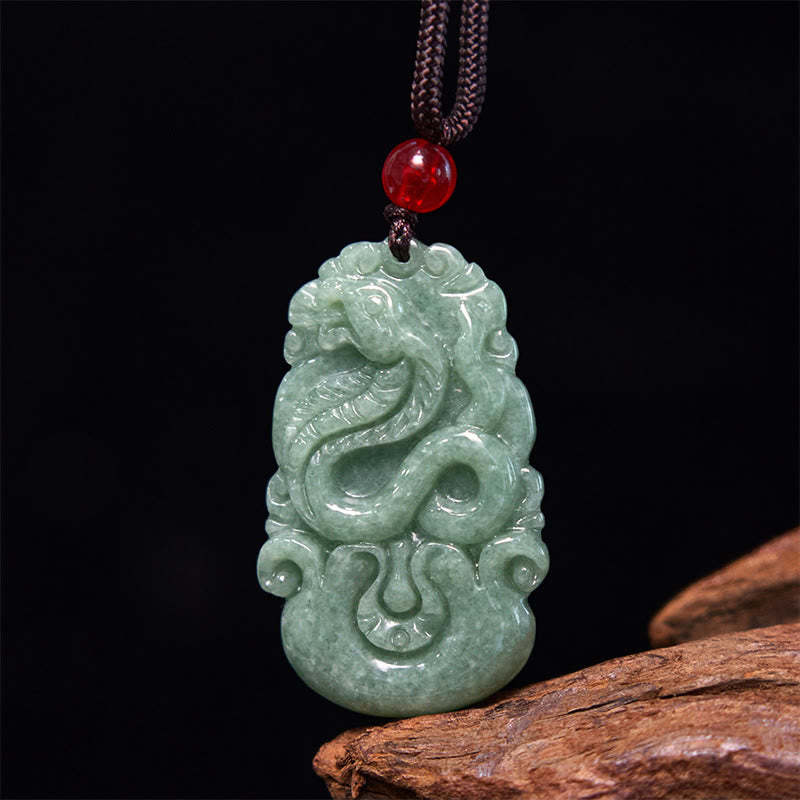 Lucky Healing The Year of The Snake 2025 Jade White Crystal Red String Protection Bundle