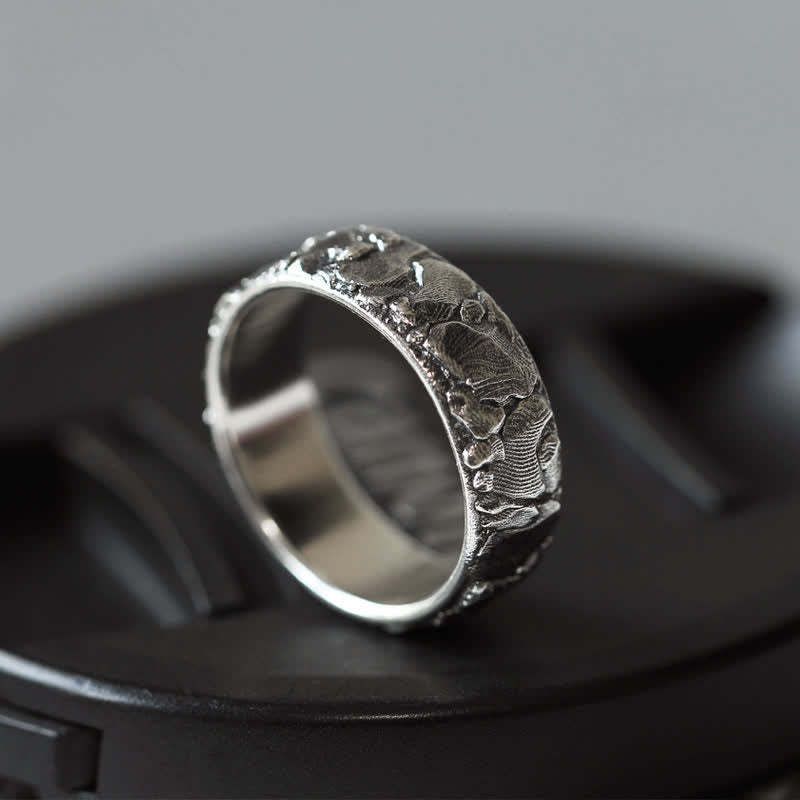 Rock Pattern Luck Blessing Copper Ring