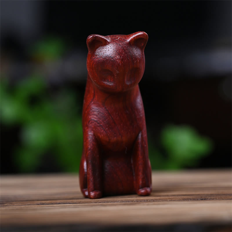 Small Cat Mouse Green Sandalwood African Red Rosewood Peace Home Decoration