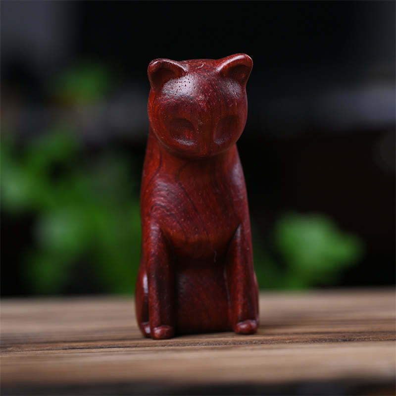 Small Cat Mouse Green Sandalwood African Red Rosewood Peace Home Decoration