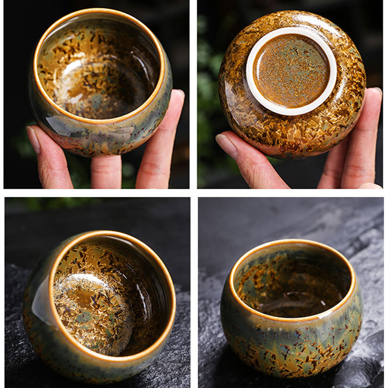 Colorful Brown Ceramic Teacup Kung Fu Tea Cup Bowl
