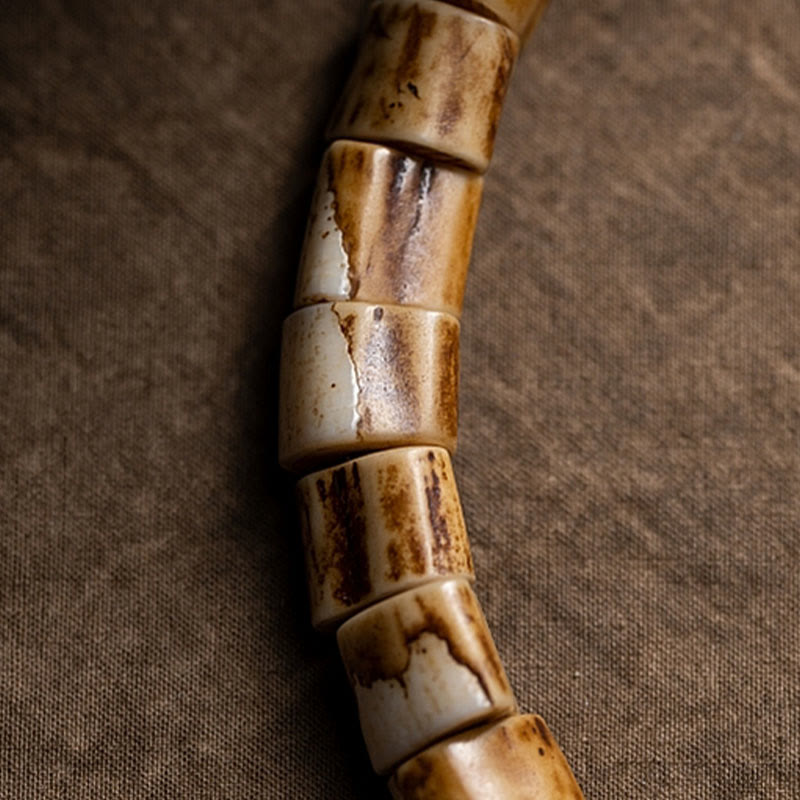 Tibetan Deer Bone Yak Bone Skull Carved Wisdom Bracelet