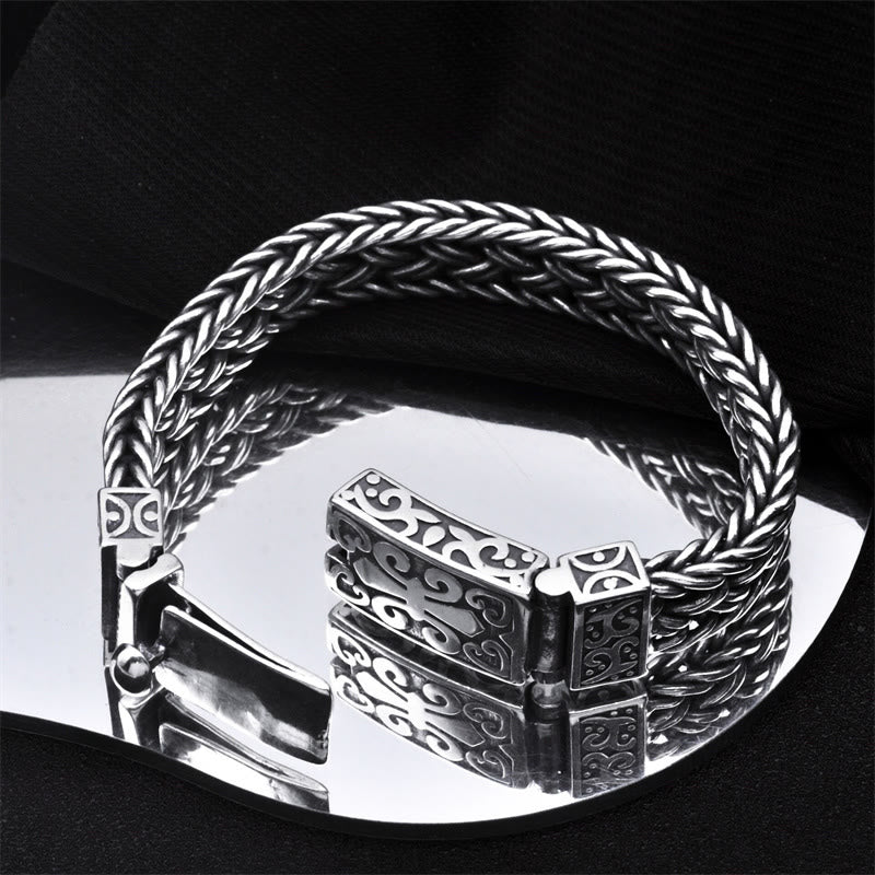 Retro Vine Totem Pattern Braided Healing Chain Bracelet