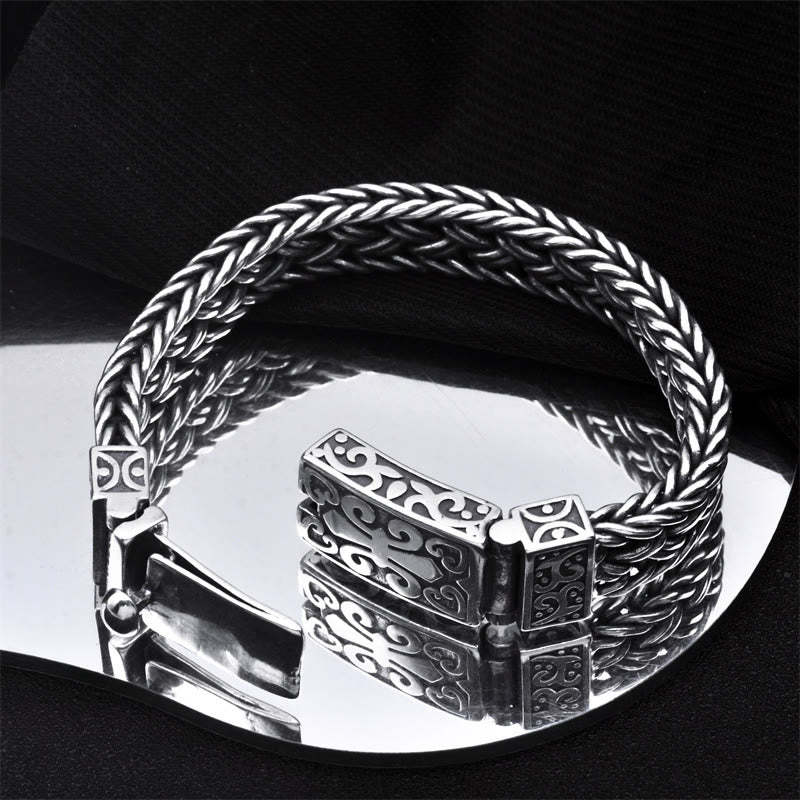 Retro Vine Totem Pattern Braided Healing Chain Bracelet