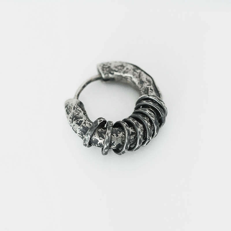 925 Sterling Silver Hand-hammered Protection Earrings