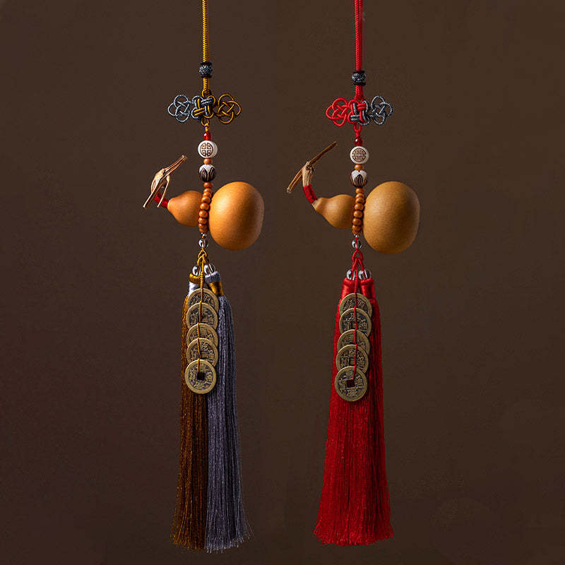 Feng Shui Coins Gourd Chinese Knot Lucky Coins Five Emperor Money Wealth Tassels Decoration
