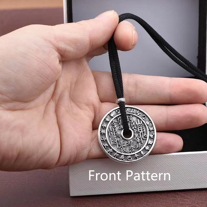 Mountain Ghosts Spend Money Bagua Design Copper Coin Harmony Necklace Pendant