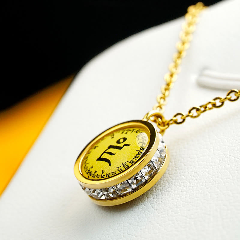 Tibetan Yellow God Of Wealth Green Tara mystic zen Serenity Titanium Steel Necklace Pendant
