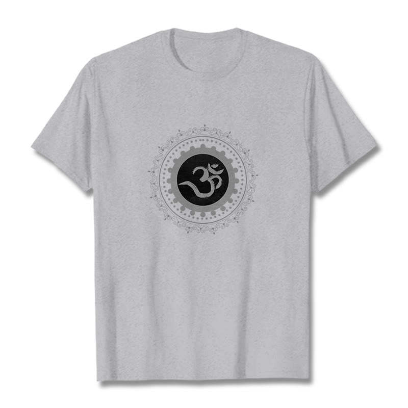 Om Mandala Pattern Cotton Tee T-shirt