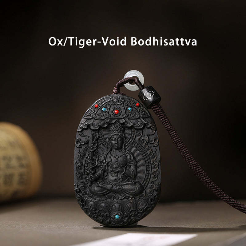 Chinese Zodiac Natal mystic zen Agarwood Om Mani Padme Hum Lotus Peace Necklace Pendant