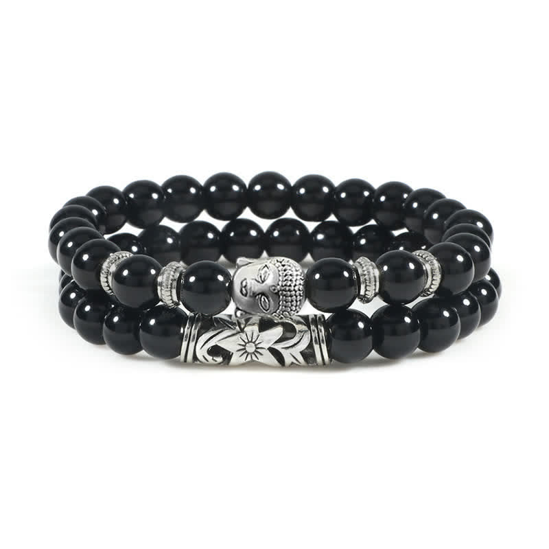 2Pcs Natural Crystal Agate mystic zen Protection Bracelet