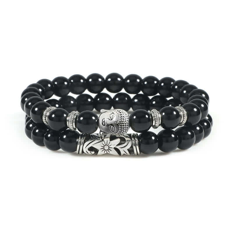 2Pcs Natural Crystal Agate mystic zen Protection Bracelet