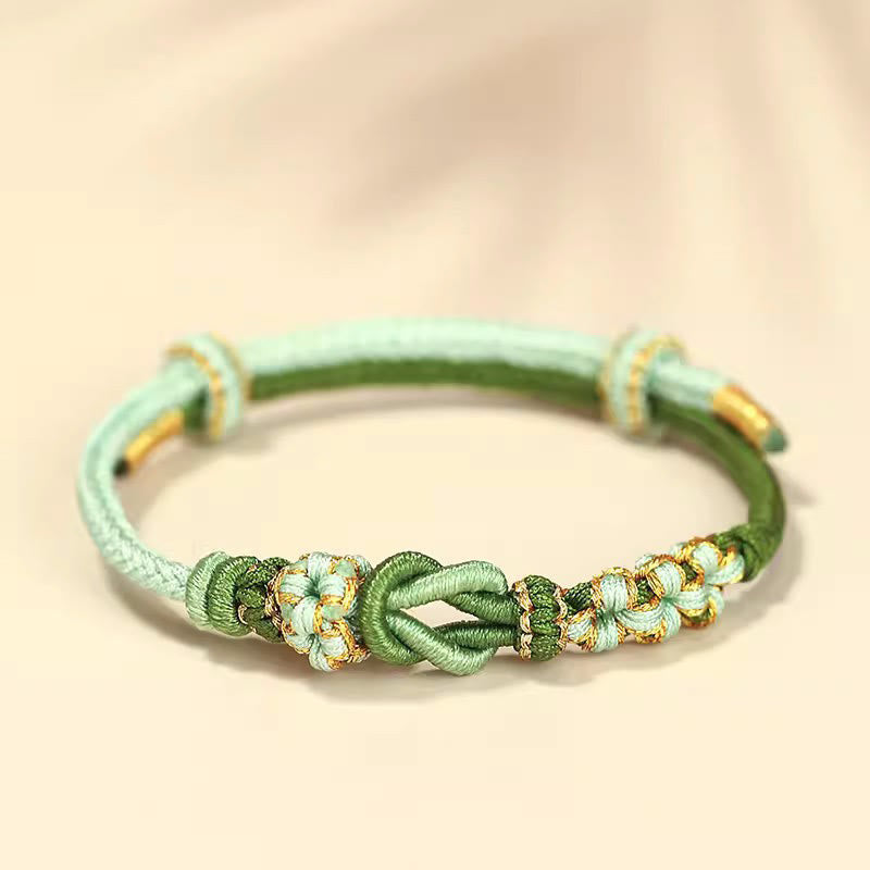 Handmade Peach Blossom Knot Eight Thread Peace Knot Luck Protection Bracelet