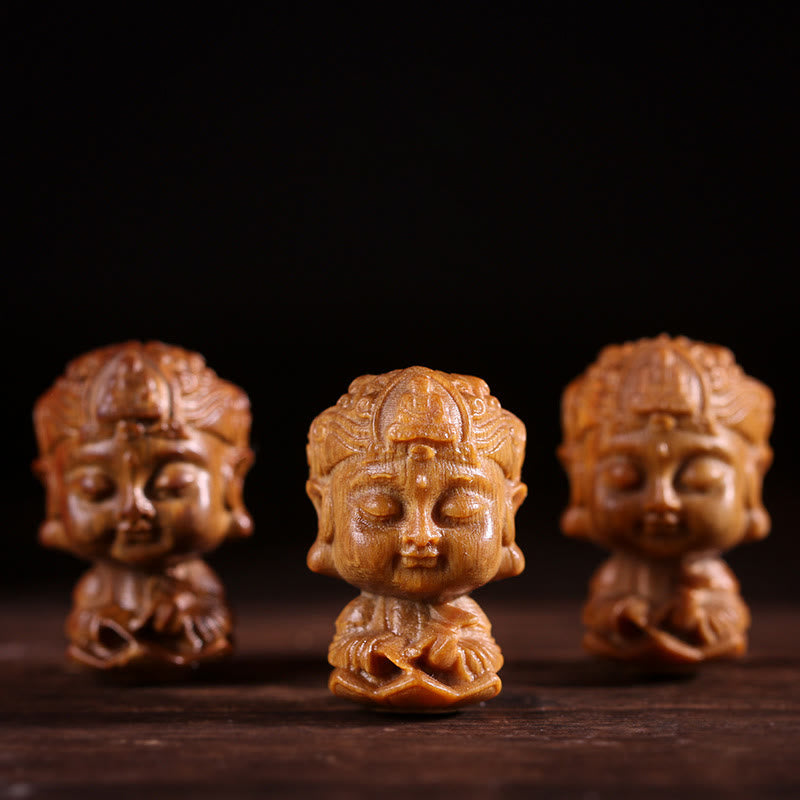 Chinese Zodiac Natal mystic zen Green Sandalwood Lotus Engraved Positive Home Decoration