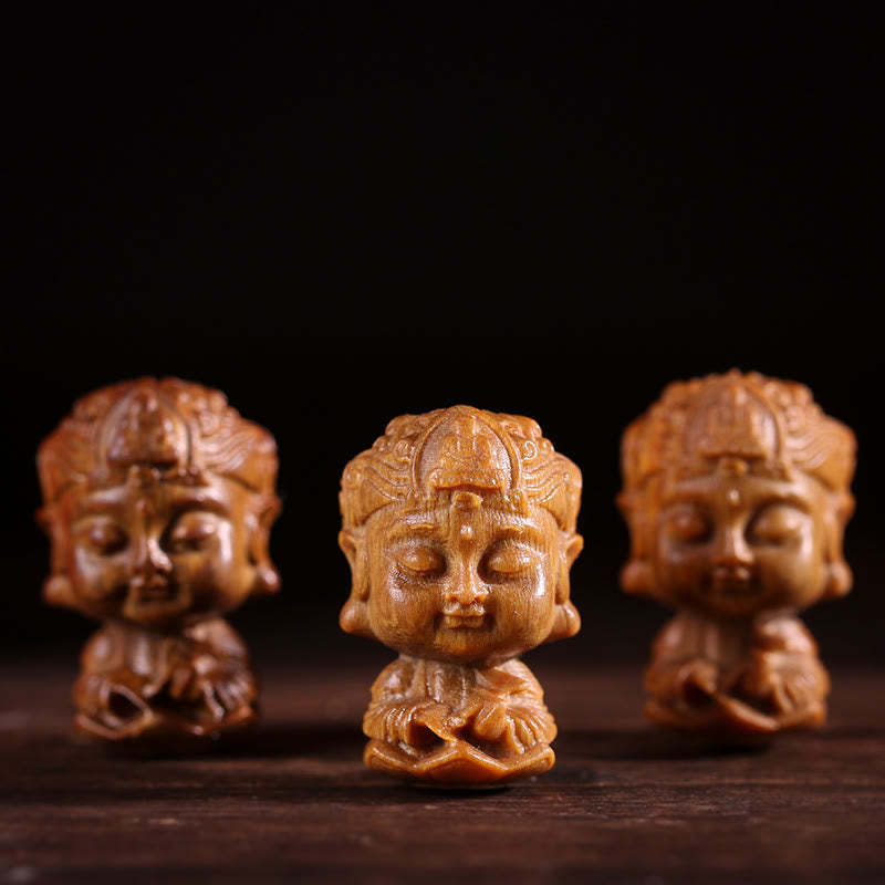 Chinese Zodiac Natal mystic zen Green Sandalwood Lotus Engraved Positive Home Decoration