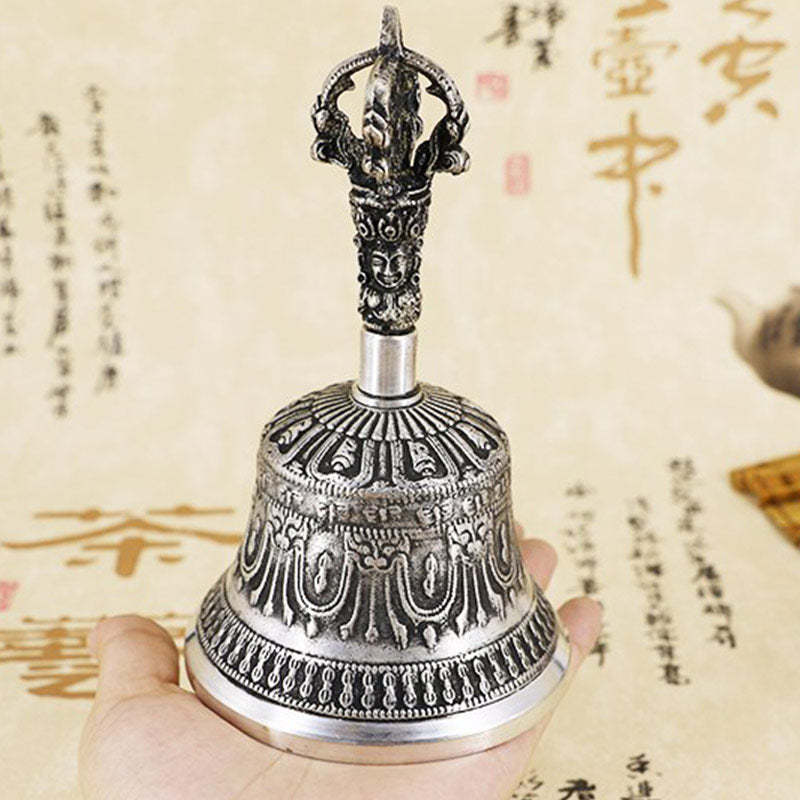 Tibetan Meditation Bell and Vajra Dorje Copper Decoration Set