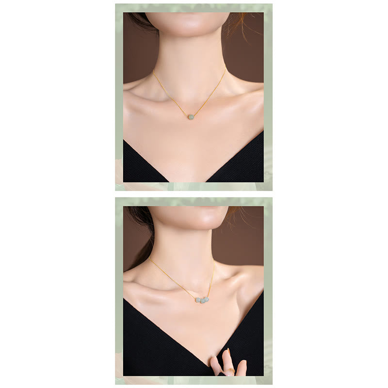 925 Sterling Silver Natural Hetian Jade Cyan Jade Luck Laughing mystic zen Butterfly Necklace Pendant