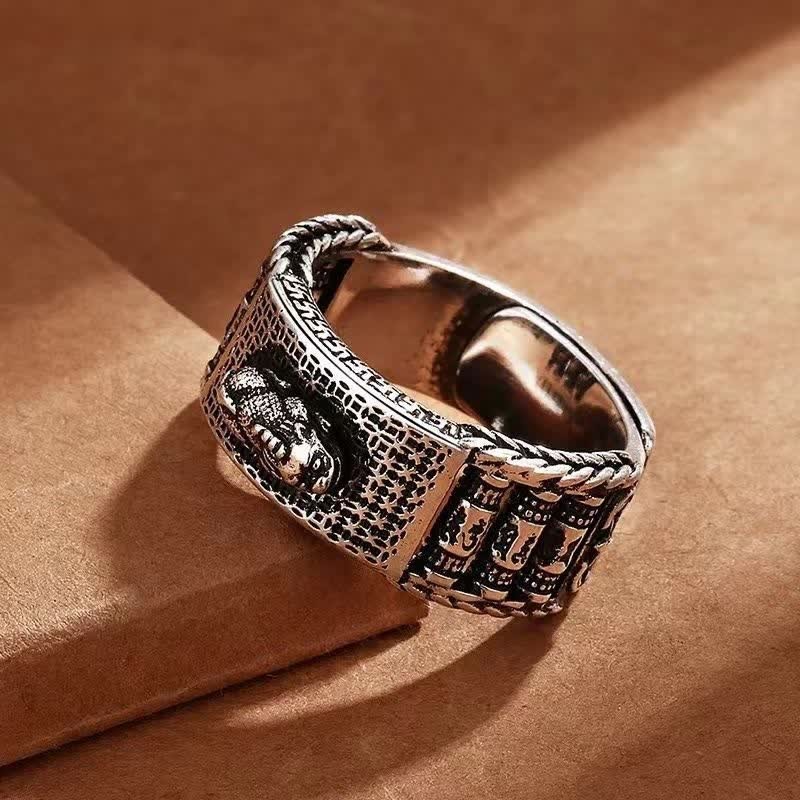 Lucky FengShui PiXiu Wealth Prayer Wheels Couple Ring