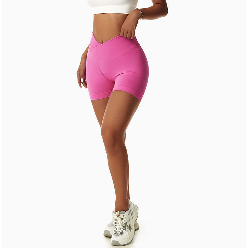 Women Seamless High Elasticity Sports Fitness High Waist Yoga Workout Shorts