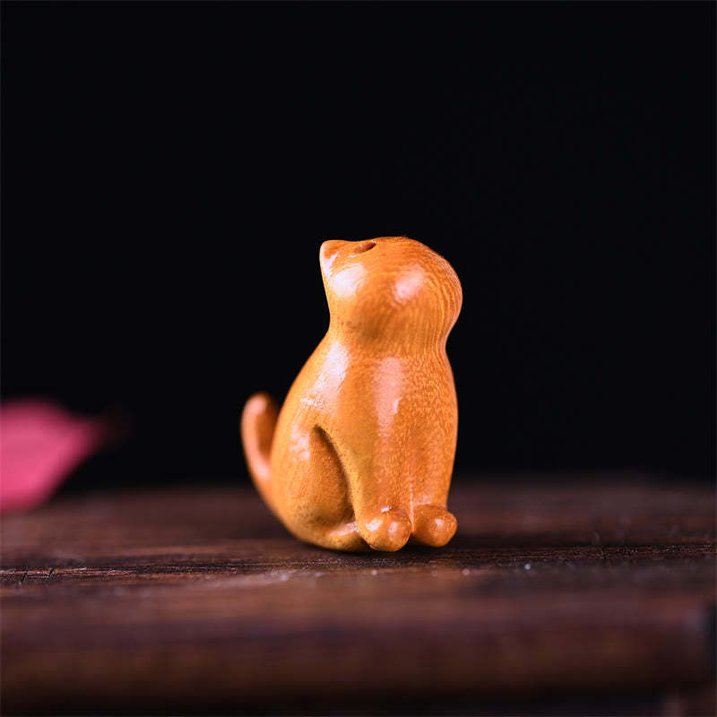 Small Leaf Red Sandalwood Ebony Wood Sandalwood Green Sandalwood Lucky Mini Cat Deer Sooth Phone Hanging Decoration
