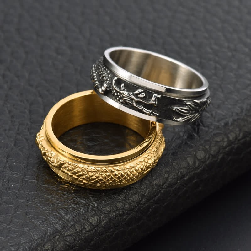 Dragon Titanium Steel Stimulation Rotatable Ring (Extra 30% Off | USE CODE: FS30)