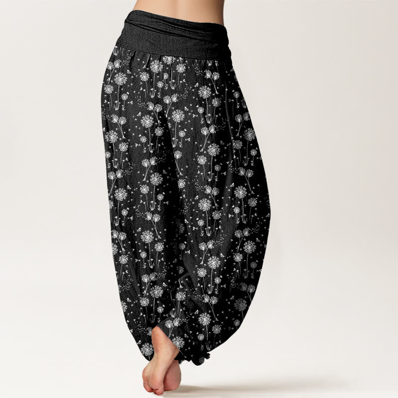 Dandelion Totem Pattern Women's Elastic Waist Harem Pants