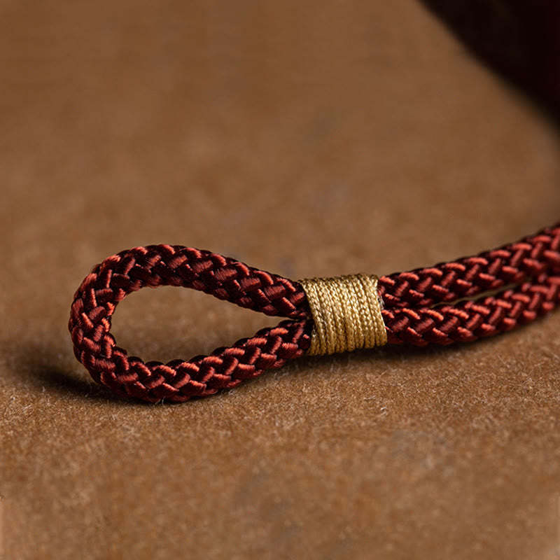 925 Sterling Silver Handmade Chinese Zodiac Natal mystic zen Cyan Bodhi Seed Protection Braided Red String Bracelet