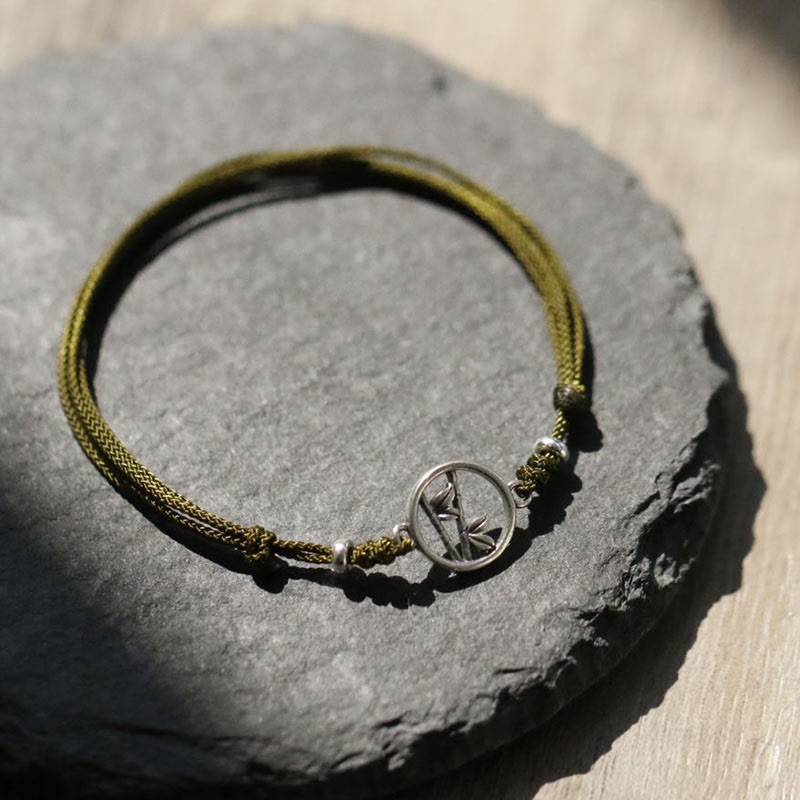 925 Sterling Silver Bamboo Luck String Bracelet