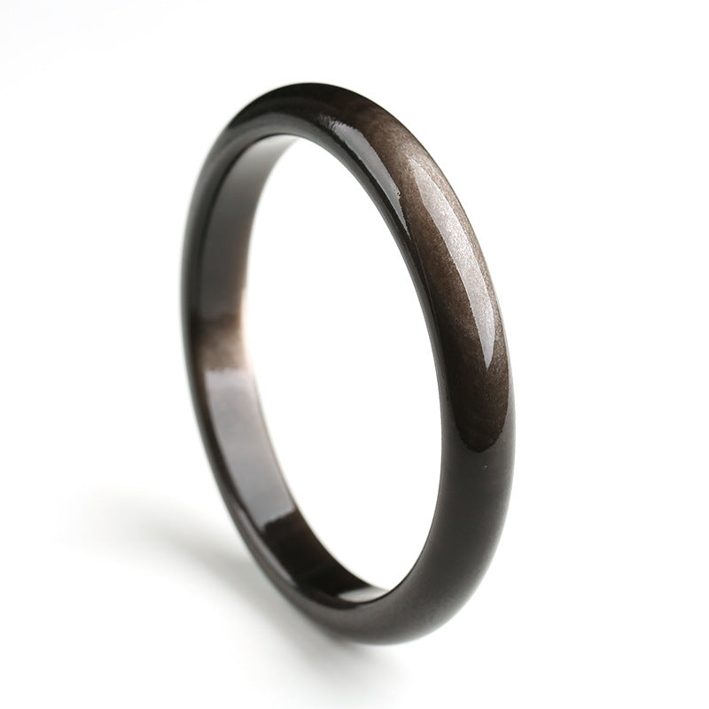 Gold Sheen Obsidian Silver Sheen Obsidian Protection Bracelet Bangle