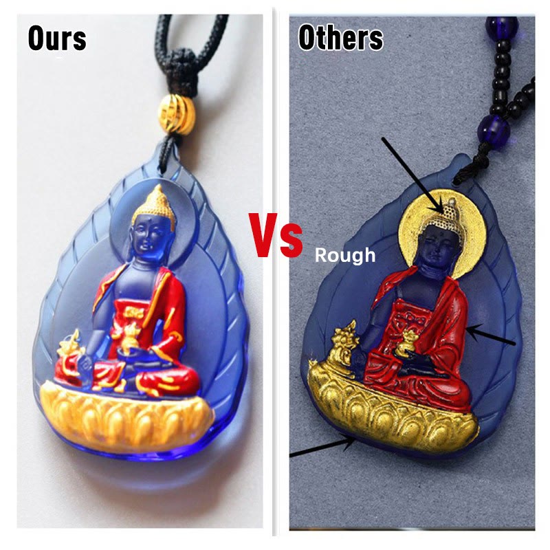 Tibet Medicine mystic zen Liuli Crystal Compassion Necklace Pendant