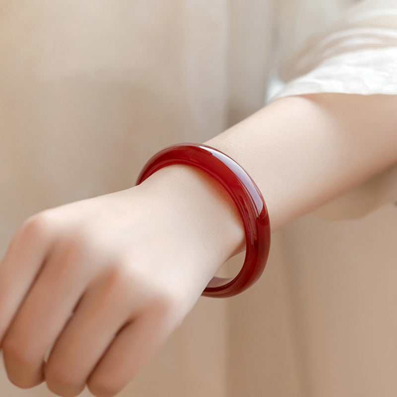 Natural Red Agate Confidence Bracelet Bangle